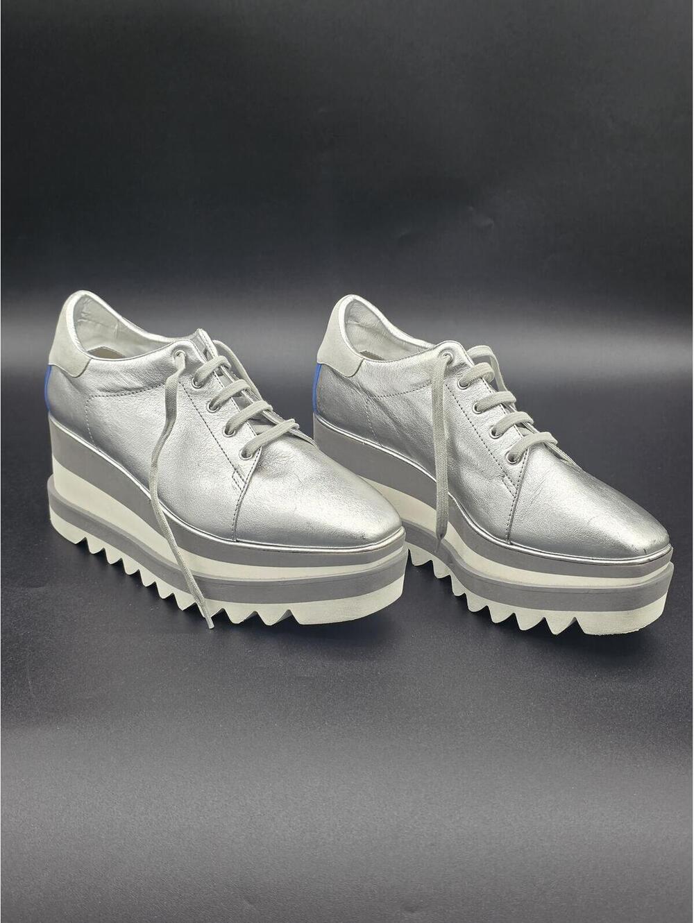 Stella McCartney Elyse Silver Platform Shoe EU38 US8, Like New, Made in Italy - Picture 3 of 14